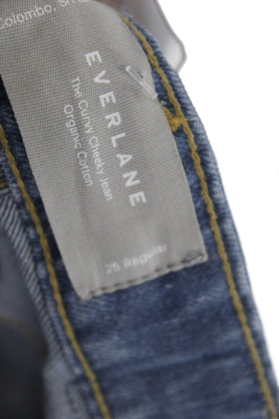 Everlane Womens Cotton Medium Wash High-Rise Curvy Cheeky Jeans Blue Size 25