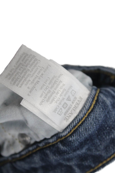 Everlane Womens Cotton Curvy Cheeky Medium Wash Straight Jeans Blue Size 24