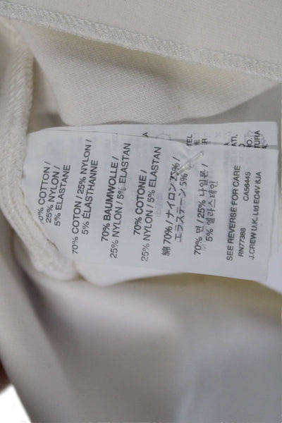 J Crew Womens Short Sleeves Peplum Blouse White Cotton Size Extra Extra Small