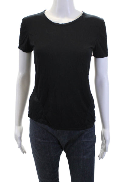 Helmut Helmut Lang Womens Crew Neck Jersey Knit Short Sleeve Top Black Size S
