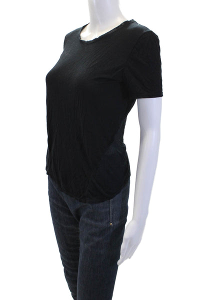 Helmut Helmut Lang Womens Crew Neck Jersey Knit Short Sleeve Top Black Size S