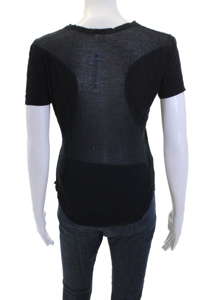 Helmut Helmut Lang Womens Crew Neck Jersey Knit Short Sleeve Top Black Size S