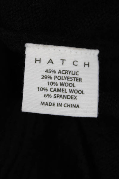 Hatch Womens Short Sleeve Crew Neck Knit Pocket Shirt Dress Black Size 1