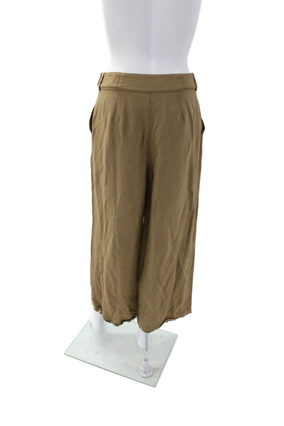Intermix Womens High Rise Pleated Wide Leg Pants Brown Size 4