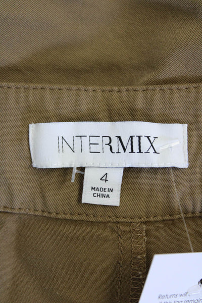 Intermix Womens High Rise Pleated Wide Leg Pants Brown Size 4