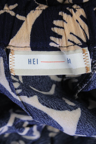 HEI Womens Lightweight Abstract Graphic Print Cropped Lounge Pants Blue Size L