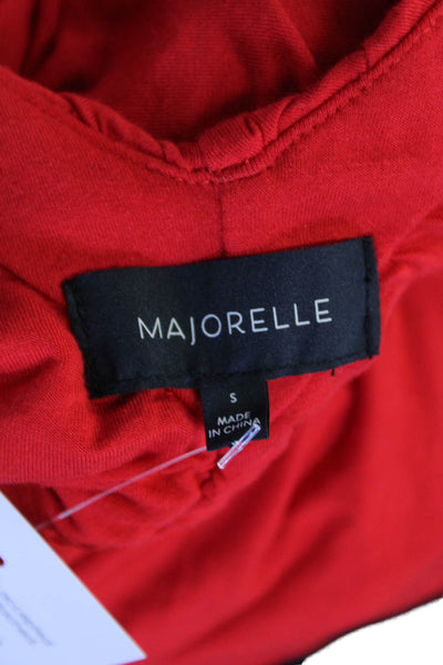 Majorelle Womens Spaghetti Strap Square Neck Ruched Mini Dress Red Size Small