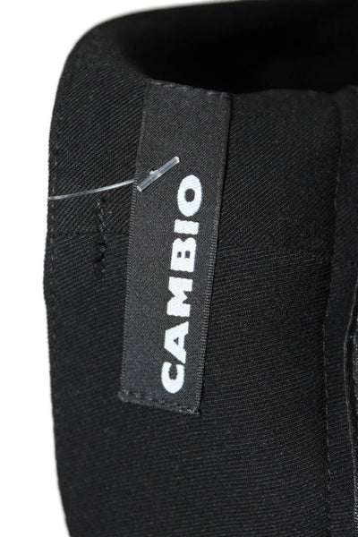 Cambio Womens Zippered High-Rise Tied Straight Cropped Pants Black Size 10