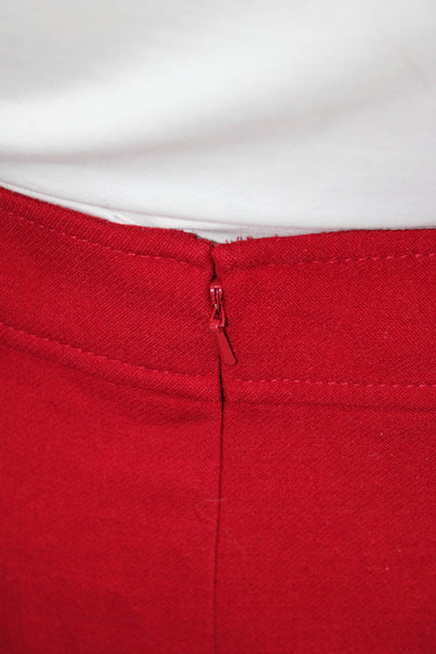 Brooks Brothers Red Fleece Womens Wool Straight Knee Length Skirt Red Size 12