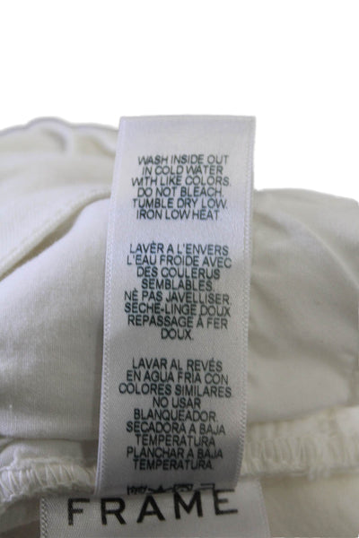 Frame Denim Womens Cotton Zippered Mid-Rise Skinny Denim Jeans White Size 28
