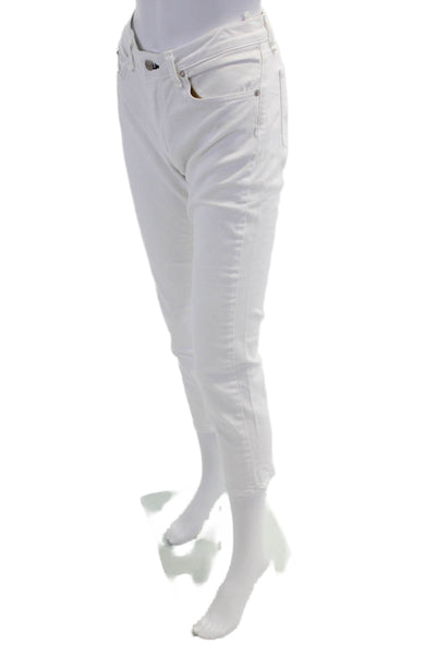 Rag & Bone Jean Womens Cotton Mid-Rise Tapered Denim Jeans White Size 30