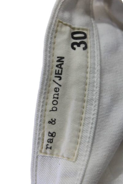 Rag & Bone Jean Womens Cotton Mid-Rise Tapered Denim Jeans White Size 30