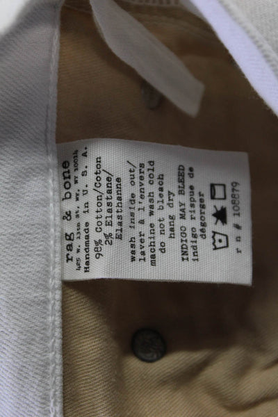 Rag & Bone Jean Womens Cotton Mid-Rise Tapered Denim Jeans White Size 30