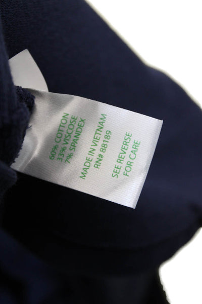 Lilly Pulitzer Womens Long Sleeve Half Zip Pocket Shirt Navy Cotton Size Small