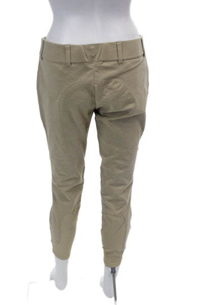 Ariat Womens Cotton Zip Pleated Lined Casual Straight Leg Pants Khaki Size EUR 4
