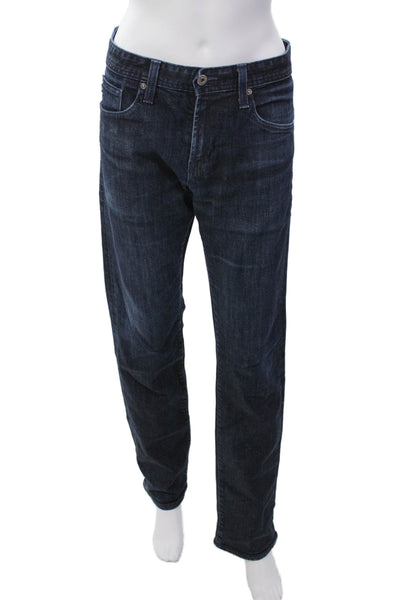 AG Adriano Goldschmied Womens Cotton The Matchbox Straight Jeans Blue Sz 32 x 34
