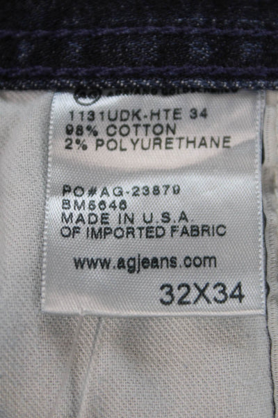 AG Adriano Goldschmied Womens Cotton The Matchbox Straight Jeans Blue Sz 32 x 34