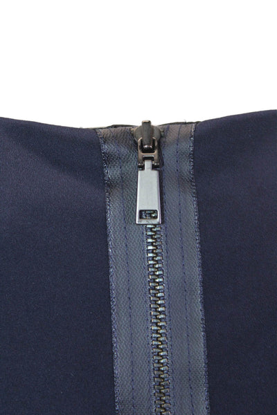 Elie Tahari Womens Scoop Neck Sleeveless Zip Back Shift Dress Navy Blue Size 2