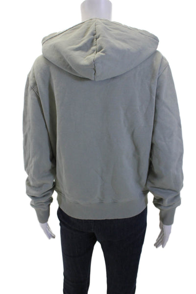 Axel Arigato Womens Cotton Long Sleeve V-neck Knit Hoodie Mint Green Size S