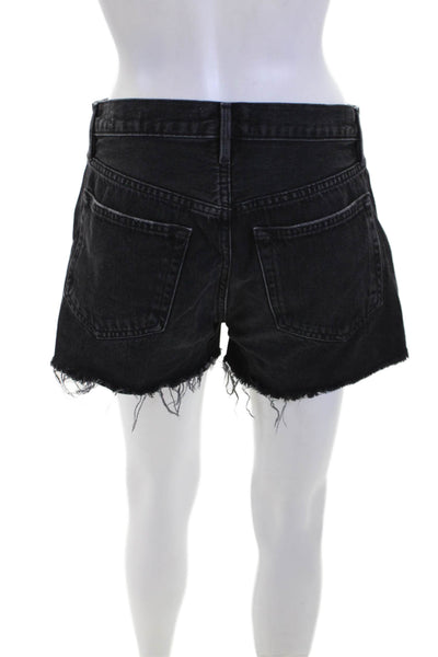 Frame Womens Cotton Denim Mid-Rise Five Pocket Cut Off Shorts Black Size 26