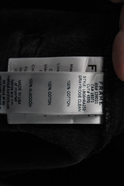 Frame Womens Cotton Denim Mid-Rise Five Pocket Cut Off Shorts Black Size 26