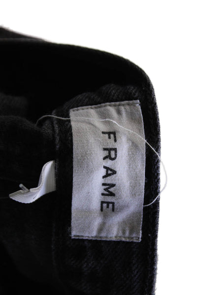 Frame Womens Cotton Denim Mid-Rise Five Pocket Cut Off Shorts Black Size 26