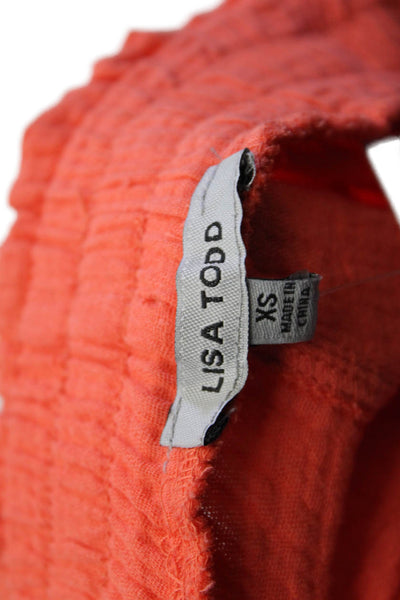 Lisa Todd Womens Lightweight Drawstring Pocket Lounge Shorts Orange Size XS