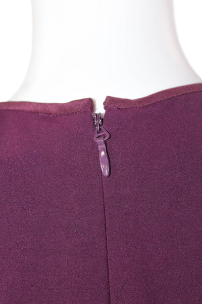 Rebecca Taylor Womens Round Neck Sleeveless Fit + Flare Dress Purple Size 4