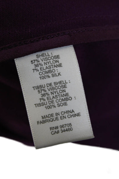 Rebecca Taylor Womens Round Neck Sleeveless Fit + Flare Dress Purple Size 4