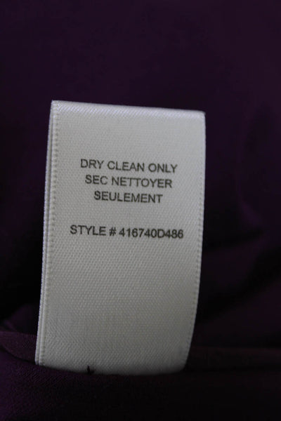 Rebecca Taylor Womens Round Neck Sleeveless Fit + Flare Dress Purple Size 4