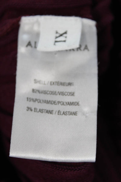 Altuzarra Womens Long Sleeve Round Neck Casual Rib Knit Top Purple Size XL