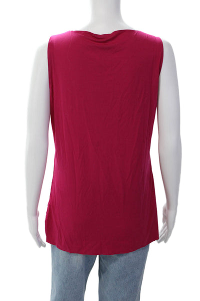 Wolford Womens Sleeveless Round Neck Lined Casual Tank Top Pink Size LG