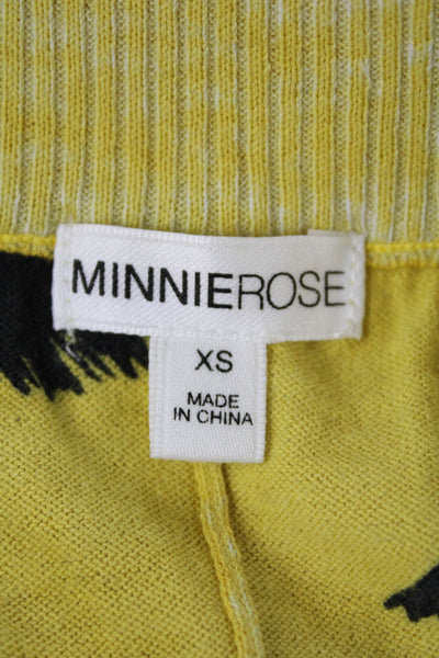 Minnie Rose Women's Drawstring Waist Palm Tree Print Shorts Yellow Size XS