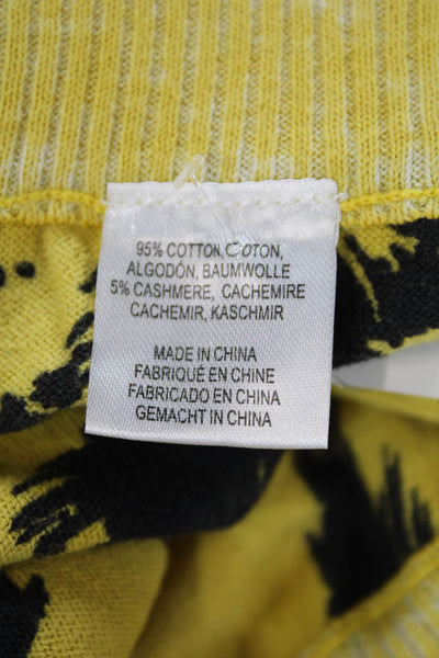 Minnie Rose Women's Drawstring Waist Palm Tree Print Shorts Yellow Size XS