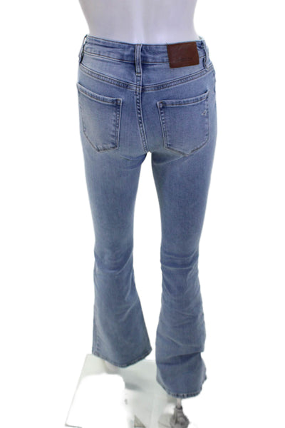 Hidden Womens Cotton Light Wash Distressed Knees Flare Leg Jeans Blue Size 25
