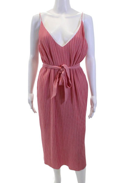 C/MEO Collective Womens Printed Pleated V-neck Unstoppable Maxi Dress Red Size M