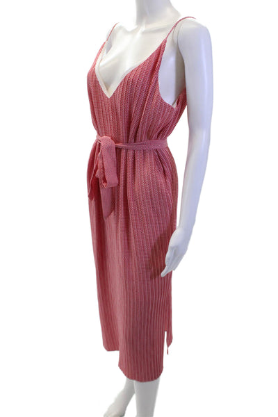 C/MEO Collective Womens Printed Pleated V-neck Unstoppable Maxi Dress Red Size M