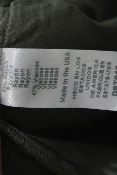 Michael Stars Womens High Rise Elastic Waist Satin Shorts Green Size Large