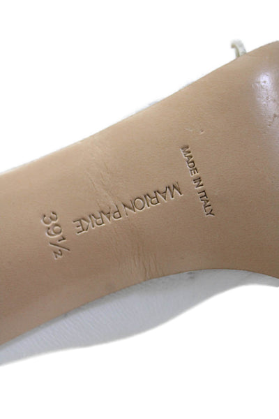 Marion Parke Womens Leather Open Toe Ankle Strap Sandals White Size 39.5 9.5