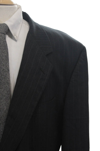Givenchy Mens Pinstriped Two Button Notched Lapel Blazer Gray Size 50"