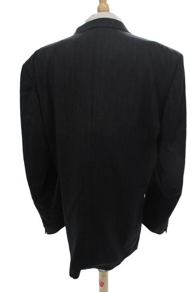 Givenchy Mens Pinstriped Two Button Notched Lapel Blazer Gray Size 50"