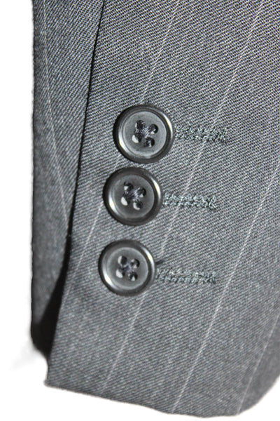 Givenchy Mens Pinstriped Two Button Notched Lapel Blazer Gray Size 50"