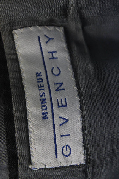 Givenchy Mens Pinstriped Two Button Notched Lapel Blazer Gray Size 50"