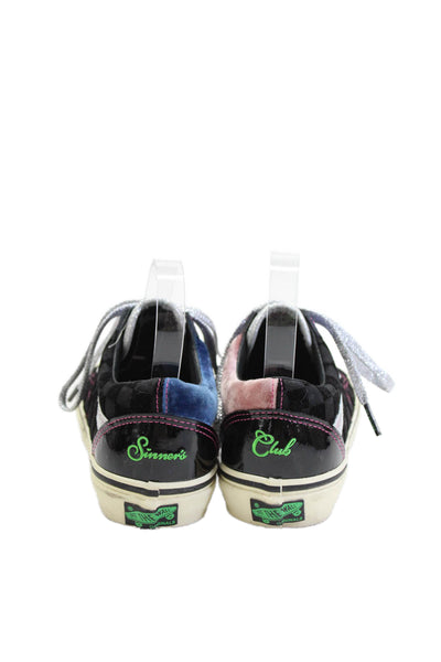 Vans Womens Vault OG Old Skool LX Sinners Club Sneakers Shoes Black Blue Sz 6.5