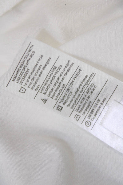 Vince Womens Cotton V-neck Short Sleeve Casual T-shirt White Size L