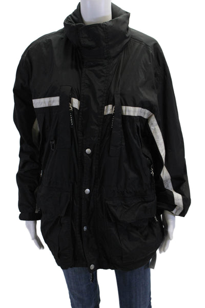 Bogner Womens Long Sleeve Front Zip Mock Neck Light Jacket Black Size Medium