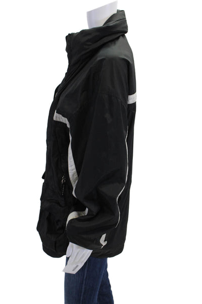 Bogner Womens Long Sleeve Front Zip Mock Neck Light Jacket Black Size Medium