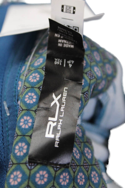 RLX Ralph Lauren Womens Printed High Rise Slim Straight Leg Pants Green Size 4P