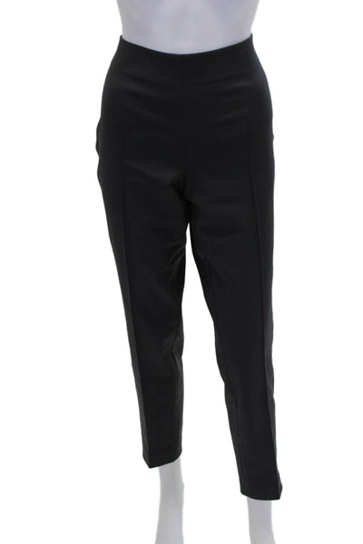 Akris Womens Cotton Blend Pleated Tapered Cropped Dress Pants Slate Gray Size 10