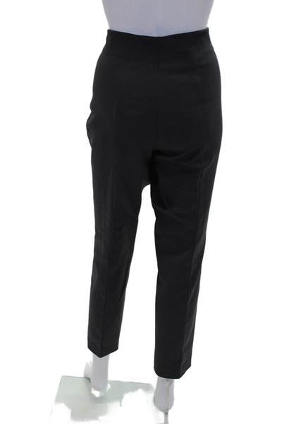 Akris Womens Cotton Blend Pleated Tapered Cropped Dress Pants Slate Gray Size 10